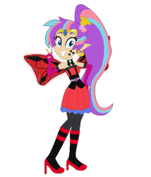 Size: 518x604 | Tagged: safe, artist:pupkinbases, artist:user15432, fairy, genie, human, equestria girls, g4, barely eqg related, base used, boots, clothes, costume, crossover, ear piercing, earring, equestria girls style, equestria girls-ified, fairy wings, fairyized, fingerless gloves, flower, flower in hair, gloves, glowing, glowing wings, halloween, halloween costume, hallowinx, high heel boots, high heels, holiday, jewelry, looking at you, peace sign, piercing, ponytail, red dress, red wings, shantae, shantae (character), shoes, simple background, sleeveless, smiling, sparkly wings, strapless, transparent background, wings, winx, winx club, winxified