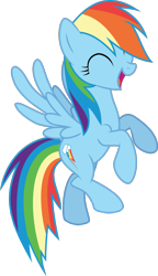 Size: 622x1080 | Tagged: safe, artist:iknowpony, rainbow dash, pegasus, pony, call of the cutie, g4, ^^, eyes closed, female, flying, happy, mare, open mouth, simple background, solo, transparent background, vector