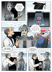 Size: 1022x1414 | Tagged: safe, artist:justdreamer22, oc, cyberman, comic:attack of the cyberman, g5, comic, doctor who