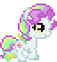 Size: 64x70 | Tagged: safe, artist:botchan-mlp, coconut cream, earth pony, pony, g4, animated, desktop ponies, female, filly, foal, gif, pixel art, simple background, solo, sprite, transparent background, trotting