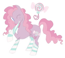 Size: 1239x1098 | Tagged: safe, artist:sparjechkaa, minty, pinkie pie, g3, g4, blinking, clothes, fused, fusion, socks