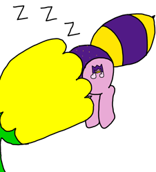 Size: 3023x3351 | Tagged: safe, pipp petals, bee pony, original species, g5, bumblebipp, buttstuck, flower, onomatopoeia, passed out, sleeping, sound effects, species swap, stuck, zzz