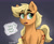 Size: 2538x2085 | Tagged: safe, artist:reddthebat, applejack, earth pony, pony, g4, bust, chest fluff, dialogue, ear fluff, eyebrows, eyebrows visible through hair, female, hatless, high res, looking up, mare, missing accessory, open mouth, signature, solo, speech bubble