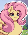 Size: 1661x2048 | Tagged: safe, artist:artmorheart, fluttershy, pegasus, pony, g4, :3, cute, small head, smiling, solo, wings