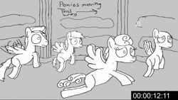 Size: 1280x720 | Tagged: safe, artist:spectra studios, scootaloo, oc, pegasus, fanfic:rainbow factory, animated, animatic, cloudsdale, fanfic art, lost media, sound, various artists, voice acting, webm