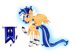 Size: 5500x3900 | Tagged: safe, artist:marihht, oc, oc only, hybrid, pegasus, pony, absurd resolution, blaze (coat marking), chest fluff, coat markings, crack ship offspring, facial markings, freckles, grin, horns, interspecies offspring, magical gay spawn, male, offspring, parent:discord, parent:flash sentry, parents:flashcord, simple background, smiling, socks (coat markings), solo, stallion, transparent background