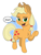 Size: 627x816 | Tagged: safe, alternate version, edit, applejack, earth pony, pony, g4, applejack's hat, bronybait, circle background, cowboy hat, cute, female, hat, howdy, jackabetes, lidded eyes, looking at you, mare, open mouth, open smile, raised hoof, remake, simple background, smiling, smiling at you, solo, white background