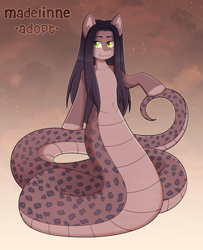 Size: 3326x4093 | Tagged: safe, artist:madelinne, oc, oc only, lamia, original species, long hair, reference sheet