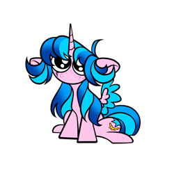 Size: 3000x3000 | Tagged: safe, artist:neonishe, oc, oc only, oc:neon star, alicorn, big eyes, colored wings, colored wingtips, cute, eye scar, facial scar, female, freckles, gradient mane, gradient tail, mare, no mouth, no nose, scar, simple background, sitting, solo, spread wings, tail, transparent background, wings