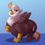 Size: 1919x1919 | Tagged: safe, artist:sugaryviolet, oc, oc only, oc:macchiato (griffon), griffon, belly, big belly, blushing, cute, fat, female, griffon oc, looking at you, simple background, smiling, smiling at you, solo, standing