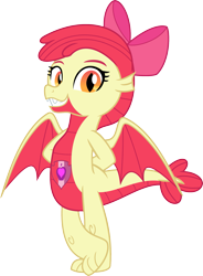 Size: 1337x1821 | Tagged: safe, artist:dupontsimon, apple bloom, dragon, fanfic:magic shorts, equestria girls, g4, dragon bloom, dragonified, fanfic art, simple background, solo, species swap, transformation, transparent background, vector