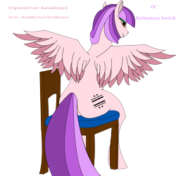 Size: 6000x6000 | Tagged: safe, oc, oc only, pegasus, chair, simple background, sitting, solo, spread wings, transparent background, wings