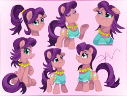 Size: 3200x2400 | Tagged: safe, artist:swasfews, spoiled rich, earth pony, pony, g4, alternate hairstyle, jewelry, necklace, ponytail, simple background, solo