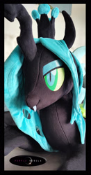 Size: 1280x2445 | Tagged: safe, artist:purplenebulastudios, queen chrysalis, changeling, g4, irl, photo, plushie, solo