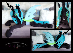 Size: 1280x931 | Tagged: safe, artist:purplenebulastudios, queen chrysalis, changeling, g4, irl, life size, photo, plushie, solo
