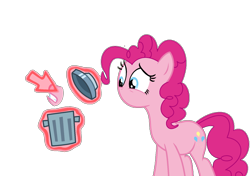Size: 1278x899 | Tagged: safe, artist:brightstar40k, pinkie pie, earth pony, g4, magic duel, female, mouthless, simple background, solo, transparent background, trash can