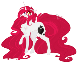 Size: 4469x3667 | Tagged: safe, artist:krissstudios, oc, oc only, oc:yuko, pony, unicorn, chest fluff, concave belly, female, heterochromia, horn, mare, simple background, solo, transparent background