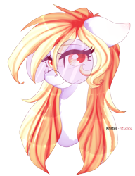 Size: 2400x3121 | Tagged: safe, artist:krissstudios, oc, oc only, oc:sally lovely, pony, bust, female, glasses, mare, portrait, simple background, solo, transparent background