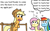 Size: 450x275 | Tagged: safe, artist:zoeyhorse, applejack, fluttershy, rainbow dash, earth pony, pegasus, pony, g4, bipedal, bipedal leaning, doodle, female, fence, implied cunnilingus, implied oral, implied sex, leaning, lesbian, mare, open mouth, open smile, polyamory, ship:appledash, ship:appleshy, ship:flutterdash, shipping, simple background, smiling, thought bubble, trio, white background