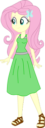 Size: 554x1564 | Tagged: safe, artist:invisibleink, artist:tylerajohnson352, fluttershy, human, equestria girls, g4, belt, clothes, dress, feet, gown, high heels, sandals, shoes, simple background, skirt, solo, toes, transparent background, waistband