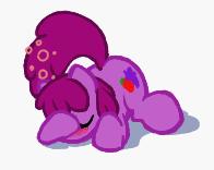 Size: 196x156 | Tagged: safe, artist:ajin, berry punch, berryshine, earth pony, pony, drunk, female, inchworm animation, lying down, mare, picture for breezies, prone, simple background, sleeping, solo, white background