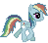 Size: 98x88 | Tagged: safe, artist:jaye, artist:monkeyjay, mean rainbow dash, pegasus, pony, g4, the mean 6, animated, clone, desktop ponies, female, mare, pixel art, simple background, solo, sprite, transparent background, trotting