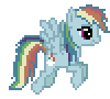 Size: 100x90 | Tagged: safe, artist:jaye, artist:monkeyjay, mean rainbow dash, pony, g4, the mean 6, animated, clone, desktop ponies, flying, pixel art, simple background, solo, sprite, transparent background