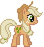Size: 88x94 | Tagged: safe, artist:jaye, artist:monkeyjay, mean applejack, earth pony, pony, g4, the mean 6, animated, clone, desktop ponies, female, mare, pixel art, simple background, solo, sprite, surprised, transparent background