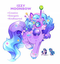 Size: 2048x2210 | Tagged: safe, artist:madisockz, izzy moonbow, pony, unicorn, g5, :3, :p, alternate color palette, alternate design, ball, big eyes, blue eyes, bracelet, braid, button, chest fluff, coat markings, colored eartips, colored eyebrows, colored hooves, colored nose, colored pinnae, colored pupils, cute, eyebrows, eyebrows visible through hair, face paint, facial markings, female, freckles, gradient horn, gradient mane, gradient tail, hair accessory, hairclip, hairpin, heart nose, high res, horn, horn accessory, izzy's tennis ball, izzybetes, jewelry, jumping, long horn, long mane, long tail, mare, mealy mouth (coat marking), missing cutie mark, multicolored mane, pronking, purple coat, purple text, redesign, scrunchie, shiny hooves, shiny mane, shiny tail, signature, simple background, smiling, socks (coat markings), solo, spots, spotted, tail, tail accessory, tennis ball, text, tied tail, tongue out, two toned tail, unicorn horn, unshorn fetlocks, wavy mane, wavy tail, white background, wingding eyes