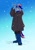 Size: 2894x4093 | Tagged: safe, artist:dragonfoxgirl, oc, oc only, oc:ryo, unicorn, anthro, boots, gradient background, horn, shoes, snow, snowfall, solo, unicorn oc