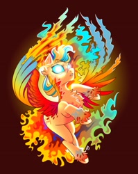 Size: 2306x2894 | Tagged: safe, artist:dragonfoxgirl, oc, oc only, hybrid, original species, phoenix, phoenix pony, pony, solo