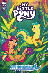 Size: 2063x3131 | Tagged: safe, artist:paulina ganucheau, idw, official comic, hitch trailblazer, sunny starscout, fish, merpony, sea pony, seapony (g4), g5, my little pony: set your sail, my little pony: tell your tale, official, set your sail #4, spoiler:comic, spoiler:g5, bubble, comic cover, coral, cover, cover art, crepuscular rays, dorsal fin, female, fin, fish tail, flowing mane, flowing tail, high res, male, mane stripe sunny, mare, ocean, open mouth, open smile, scales, seaponified, seapony hitch trailblazer, seapony sunny starscout, seaweed, smiling, species swap, stallion, sunlight, swimming, tail, teeth, underwater, water