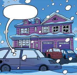 Size: 745x727 | Tagged: safe, edit, idw, equestria girls, g4, spoiler:comic, spoiler:comicholiday2014, car, cropped, no pony, rarity's house