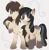 Size: 2574x2601 | Tagged: safe, artist:spoonie, oc, oc only, oc:cold shoulder, oc:frosty flakes, earth pony, pony, yakutian horse, bipedal, blushing, chest fluff, fluffy, looking at each other, looking at someone, simple background, smiling, snow, snowpony