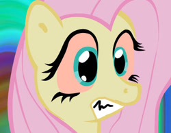 Size: 453x351 | Tagged: safe, artist:fluor1te, fluttershy, pegasus, pony, g4, 2012, bloodshot eyes, bust, close-up, drug use, drugs, female, gritted teeth, lsd, mare, portrait, psychedelic, solo, teeth