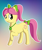 Size: 2480x2953 | Tagged: safe, artist:lurfy, posey bloom, earth pony, pony, g5, 2024, bow, female, gradient background, hair bow, jewelry, mare, necklace, raised hoof, smiling, solo, tail, tail bow