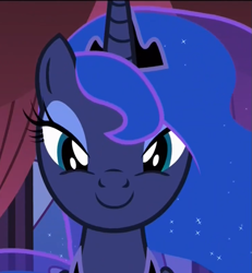 Size: 675x729 | Tagged: safe, screencap, princess luna, alicorn, a royal problem, g4, cropped, female, looking at you, mare, smiling, solo