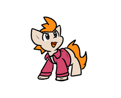 Size: 937x761 | Tagged: safe, artist:zutcha, earth pony, pony, crossover, futurama, looking up, male, open mouth, open smile, philip j. fry, ponified, simple background, smiling, solo, stallion, white background