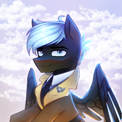 Size: 2973x2980 | Tagged: safe, artist:opal_radiance, oc, oc:midnight lancer, pegasus, pony, solo