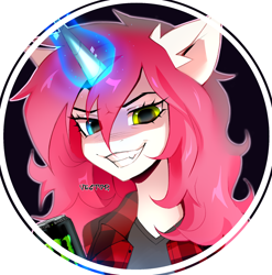 Size: 1968x1990 | Tagged: safe, alternate version, artist:zlatavector, oc, oc:bubblegum kiss, pony, unicorn, horn, looking at you, solo