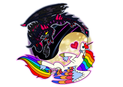 Size: 1414x1000 | Tagged: safe, artist:zetikoopa, alicorn, dragon, female, legend, male, mare, rainbow of darkness, rainbow of light, simple background, transparent background