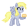 Size: 100x100 | Tagged: safe, artist:miketheelephantbrony, derpy hooves, g4, april fools 2024, hot pocket, pixel art, simple background, solo, white background