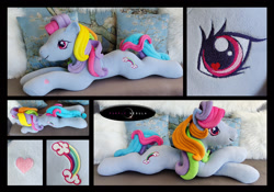 Size: 1280x896 | Tagged: safe, artist:purplenebulastudios, rainbow dash (g3), pony, g3, heart, heart eyes, irl, photo, plushie, solo, wingding eyes