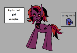 Size: 1082x752 | Tagged: safe, artist:ask-luciavampire, oc, oc only, pony, undead, vampire, vampony, gray background, profile, simple background, solo, tumblr