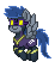 Size: 184x228 | Tagged: safe, descent, pegasus, pony, pony town, g4, animated, clothes, costume, flying, goggles, male, pixel art, shadowbolts, shadowbolts costume, shadowbolts uniform, simple background, solo, sprite, stallion, transparent background