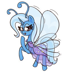 Size: 768x768 | Tagged: safe, gameloft, trixie, breezie, breeziefied, female, flying, looking at you, simple background, solo, species swap, transparent background