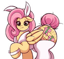 Size: 2048x1875 | Tagged: safe, artist:artmorheart, edit, fluttershy, pegasus, pony, g4, adorasexy, alternate hairstyle, background removed, bunny ears, bunny girl, bunny suit, butt, choker, chokershy, clothes, cuffs (clothes), cute, fishnet clothing, fishnet stockings, flutterbunny, flutterbutt, large butt, not a vector, plot, puffed chest, raised hoof, sexy, simple background, smiling, socks, solo, stockings, sweat, sweatdrop, tail, tail bun, thigh highs, transparent background, wide hips, wings