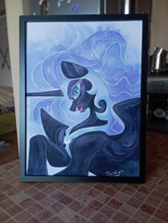 Size: 3012x4000 | Tagged: safe, artist:jsunlight, nightmare moon, alicorn, pony, craft, irl, photo, solo, traditional art, watercolor painting