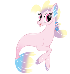 Size: 760x800 | Tagged: safe, artist:fedethedox2121, destiny (g5), seapony (g4), g4, g5, female, g5 to g4, generation leap, open mouth, simple background, solo, transparent background