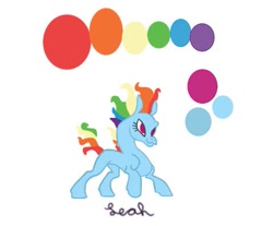 Size: 479x397 | Tagged: safe, artist:speedyakaleah, rainbow dash, tianhuo (tfh), dragon, hybrid, longma, them's fightin' herds, g4, community related, female, palette swap, recolor, simple background, solo, white background